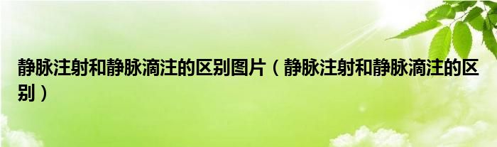 靜脈注射和靜脈滴注的區(qū)別圖片（靜脈注射和靜脈滴注的區(qū)別）