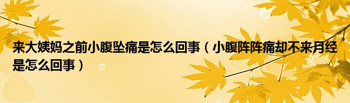 來大姨媽之前小腹墜痛是怎么回事（小腹陣陣痛卻不來月經(jīng)是怎么回事）