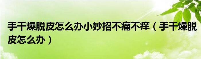 手干燥脫皮怎么辦小妙招不痛不癢（手干燥脫皮怎么辦）