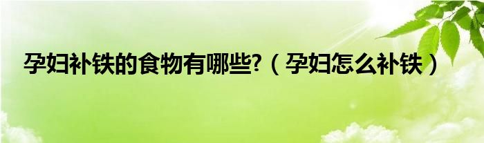 孕婦補鐵的食物有哪些?（孕婦怎么補鐵）