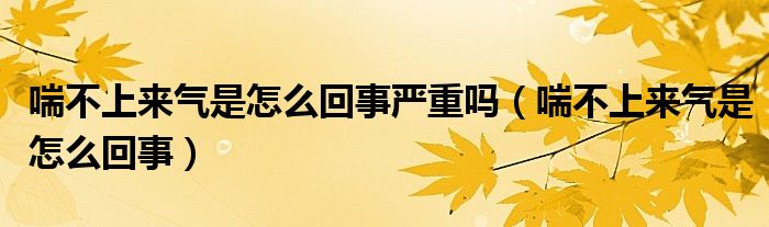 喘不上來氣是怎么回事嚴(yán)重嗎（喘不上來氣是怎么回事）