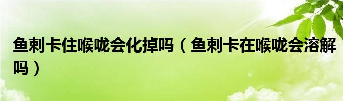 魚刺卡住喉嚨會(huì)化掉嗎（魚刺卡在喉嚨會(huì)溶解嗎）