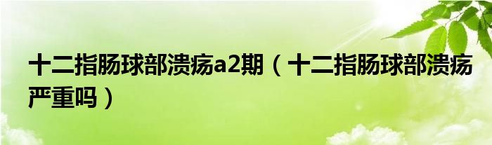 十二指腸球部潰瘍a2期（十二指腸球部潰瘍嚴(yán)重嗎）