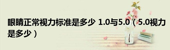 眼睛正常視力標(biāo)準(zhǔn)是多少 1.0與5.0（5.0視力是多少）