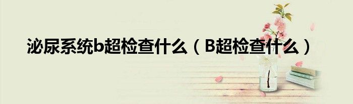 泌尿系統(tǒng)b超檢查什么（B超檢查什么）