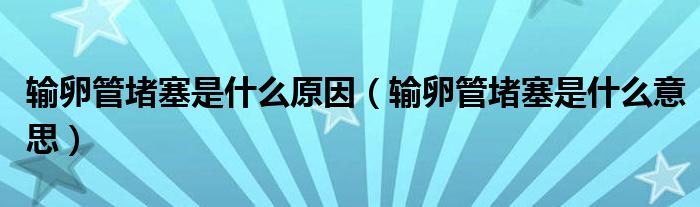 輸卵管堵塞是什么原因（輸卵管堵塞是什么意思）