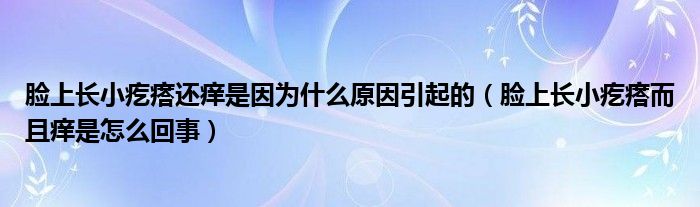 臉上長小疙瘩還癢是因?yàn)槭裁丛蛞鸬模樕祥L小疙瘩而且癢是怎么回事）