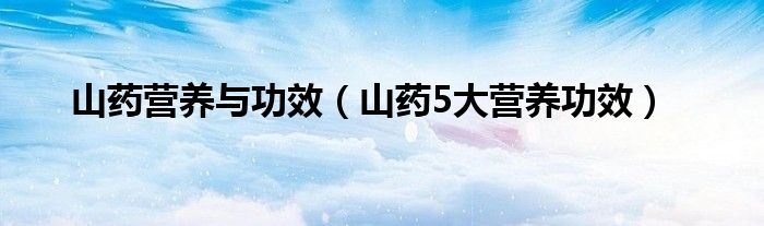 山藥營(yíng)養(yǎng)與功效（山藥5大營(yíng)養(yǎng)功效）