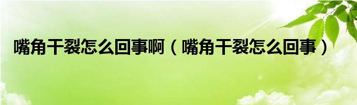 嘴角干裂怎么回事?。ㄗ旖歉闪言趺椿厥拢? /></span>
		<span id=