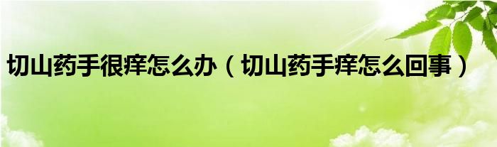 切山藥手很癢怎么辦（切山藥手癢怎么回事）