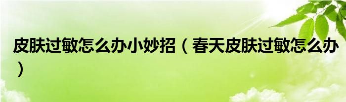 皮膚過(guò)敏怎么辦小妙招（春天皮膚過(guò)敏怎么辦）