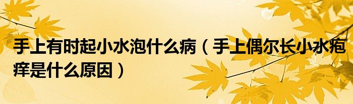 手上有時起小水泡什么?。ㄊ稚吓紶栭L小水皰癢是什么原因）