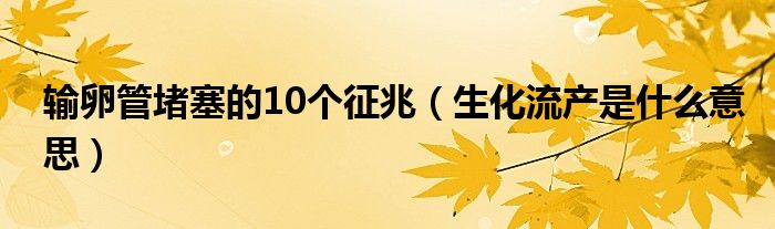 輸卵管堵塞的10個征兆（生化流產(chǎn)是什么意思）