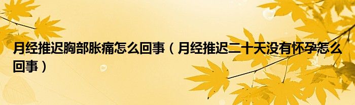 月經(jīng)推遲胸部脹痛怎么回事（月經(jīng)推遲二十天沒(méi)有懷孕怎么回事）