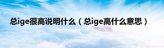 總ige很高說明什么（總ige高什么意思）