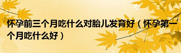 懷孕前三個(gè)月吃什么對(duì)胎兒發(fā)育好（懷孕第一個(gè)月吃什么好）