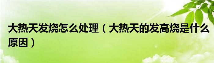 大熱天發(fā)燒怎么處理（大熱天的發(fā)高燒是什么原因）