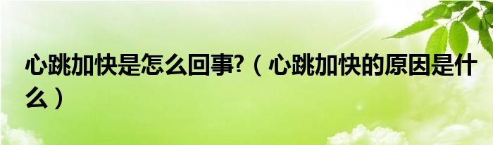 心跳加快是怎么回事?（心跳加快的原因是什么）