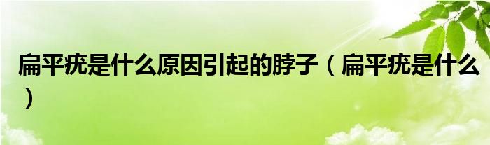 扁平疣是什么原因引起的脖子（扁平疣是什么）