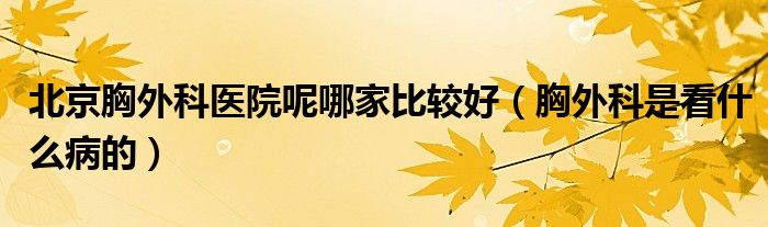 北京胸外科醫(yī)院呢哪家比較好（胸外科是看什么病的）