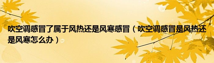 吹空調感冒了屬于風熱還是風寒感冒（吹空調感冒是風熱還是風寒怎么辦）