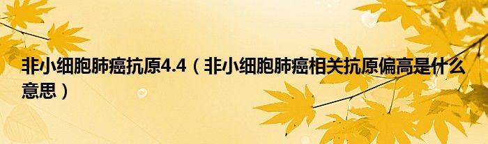 非小細胞肺癌抗原4.4（非小細胞肺癌相關抗原偏高是什么意思）