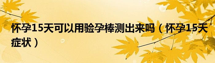 懷孕15天可以用驗孕棒測出來嗎（懷孕15天癥狀）