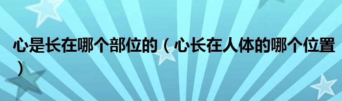 心是長(zhǎng)在哪個(gè)部位的（心長(zhǎng)在人體的哪個(gè)位置）