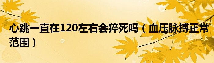 心跳一直在120左右會猝死嗎（血壓脈搏正常范圍）