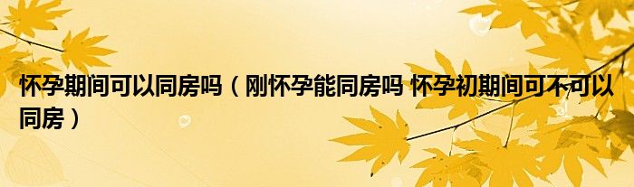 懷孕期間可以同房嗎（剛懷孕能同房嗎 懷孕初期間可不可以同房）