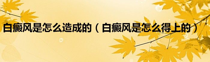 白癜風(fēng)是怎么造成的（白癜風(fēng)是怎么得上的）