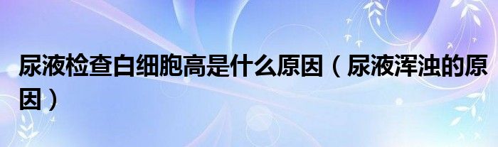 尿液檢查白細(xì)胞高是什么原因（尿液渾濁的原因）