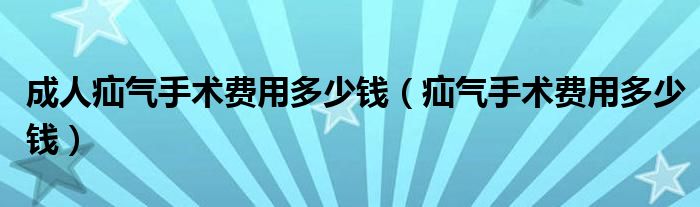 成人疝氣手術費用多少錢（疝氣手術費用多少錢）