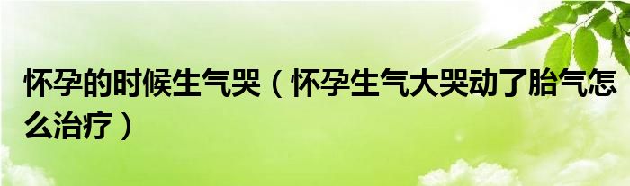 懷孕的時候生氣哭（懷孕生氣大哭動了胎氣怎么治療）