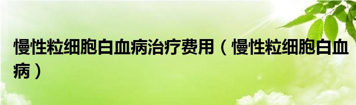 慢性粒細(xì)胞白血病治療費用（慢性粒細(xì)胞白血?。? /></span>
		<span id=