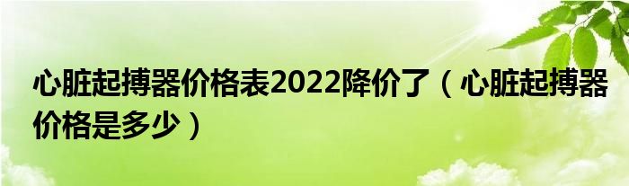 心臟起搏器價格表2022降價了（心臟起搏器價格是多少）