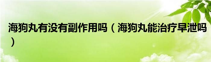 海狗丸有沒(méi)有副作用嗎（海狗丸能治療早泄嗎）