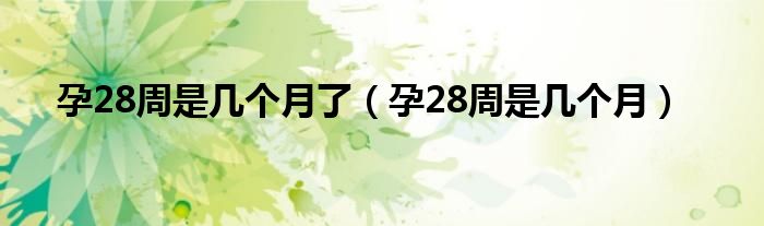 孕28周是幾個(gè)月了（孕28周是幾個(gè)月）