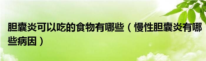 膽囊炎可以吃的食物有哪些（慢性膽囊炎有哪些病因）