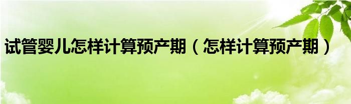 試管嬰兒怎樣計(jì)算預(yù)產(chǎn)期（怎樣計(jì)算預(yù)產(chǎn)期）