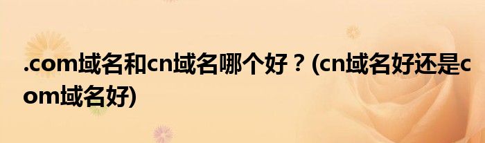 .com域名和cn域名哪個好？(cn域名好還是com域名好)