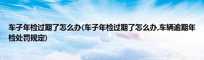 車子年檢過(guò)期了怎么辦(車子年檢過(guò)期了怎么辦,車輛逾期年檢處罰規(guī)定)