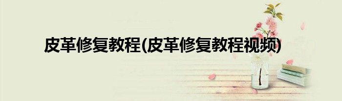 皮革修復(fù)教程(皮革修復(fù)教程視頻)