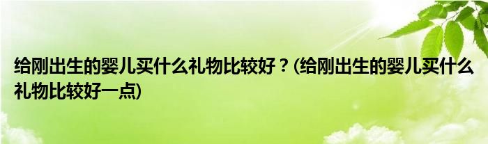 給剛出生的嬰兒買什么禮物比較好？(給剛出生的嬰兒買什么禮物比較好一點(diǎn))