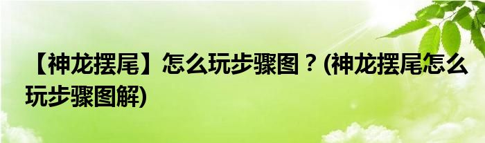 【神龍擺尾】怎么玩步驟圖？(神龍擺尾怎么玩步驟圖解)