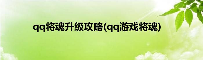 qq將魂升級(jí)攻略(qq游戲?qū)⒒?