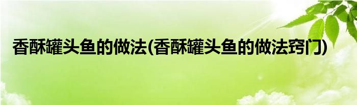 香酥罐頭魚的做法(香酥罐頭魚的做法竅門)