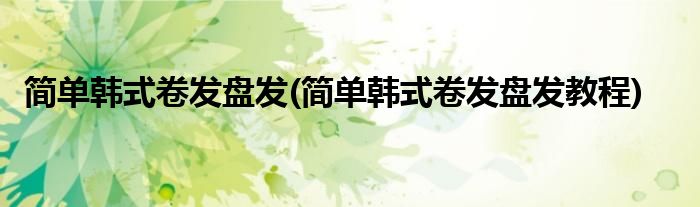 簡單韓式卷發(fā)盤發(fā)(簡單韓式卷發(fā)盤發(fā)教程)