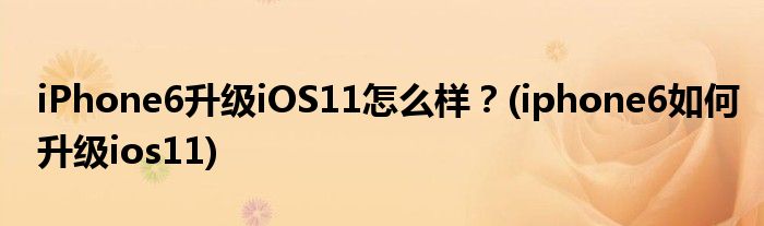 iPhone6升級(jí)iOS11怎么樣？(iphone6如何升級(jí)ios11)