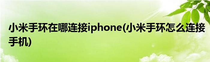 小米手環(huán)在哪連接iphone(小米手環(huán)怎么連接手機)